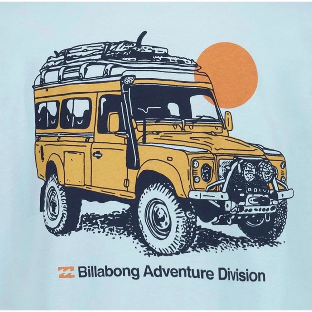Billabong Boys Premium Short Sleeve Graphic T-Shirt Light Blue Size 8 NWT